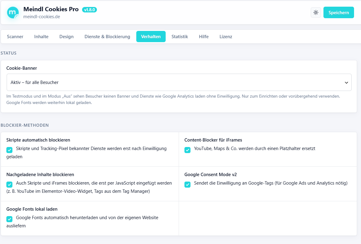 Blockier-Methoden: Skripte, iFrames, nachgeladene Inhalte, Consent Mode und Google Fonts